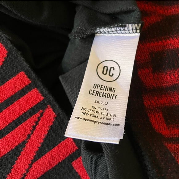 Opening Ceremony Black & Red Crew Neck Crop Top - Picture 3 of 10